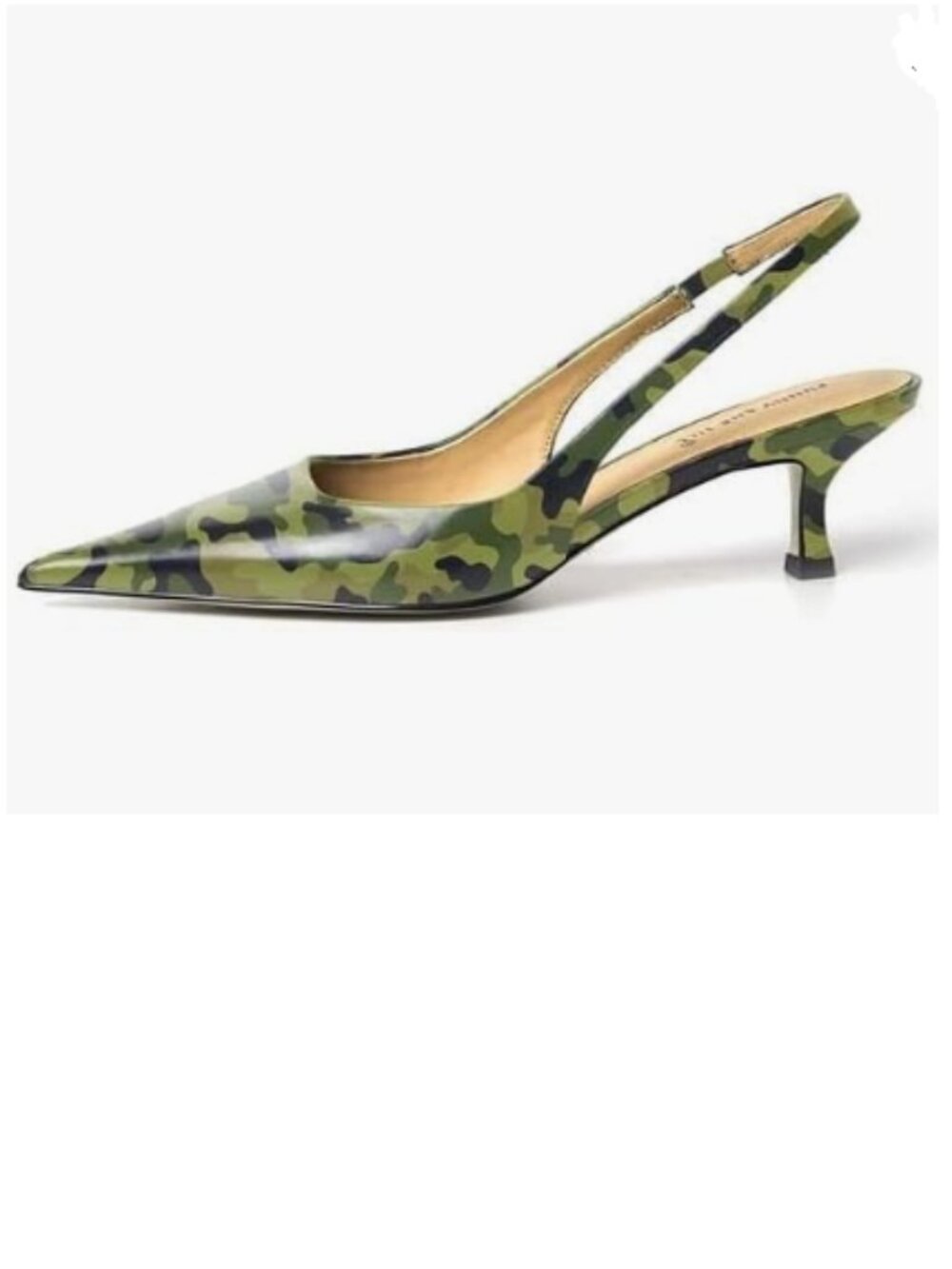 FSJ Camouflage Kitten Heel Slingback Sandals Pointy Toe Sexy Pumps Party Shoes